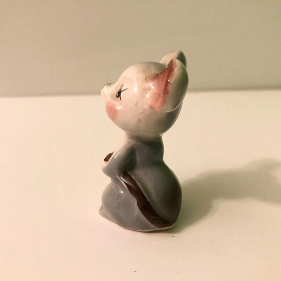 Vintage Tiny  Mouse Ceramic Figurine Japan 2 Inch Tall Collectible Figure - Picture 2 of 11